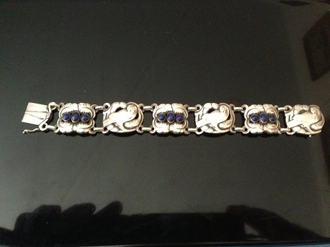 Vintage Georg Jensen Sterling Silver Bracelet with Lapis Lazuli No 14