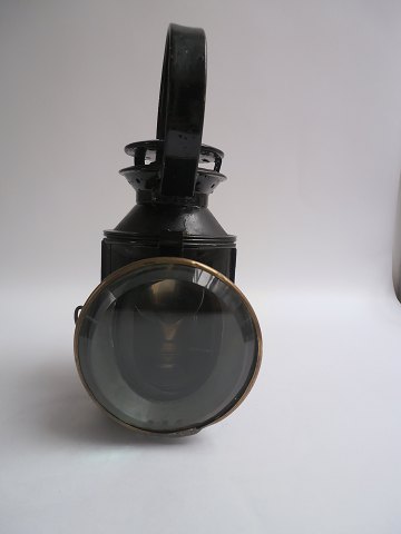 Black painted trains lamp, Denmark approx. 1880.