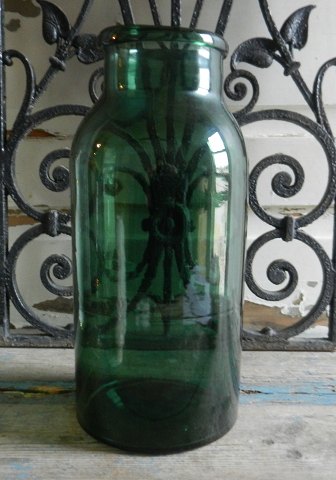 1800tals grønt sylteglas
