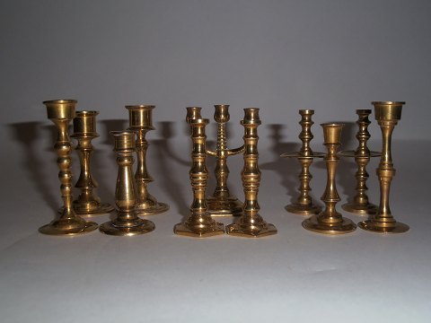Mini Brass candlesticks, Denmark approx. 1880-1920.