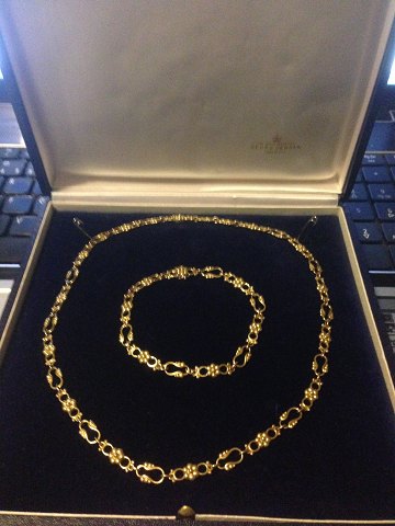 Georg Jensen 18K Gold Bracelet and Necklace No 85