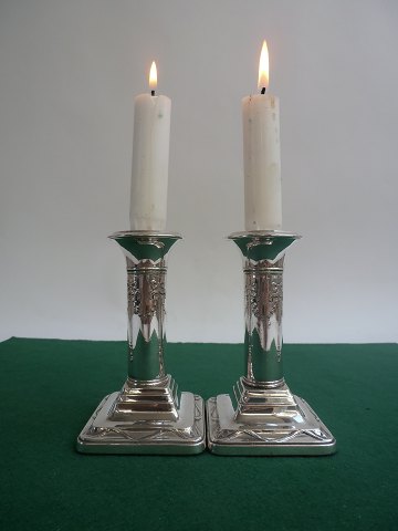Empire candlesticks in stain, Denmark approx 1860.