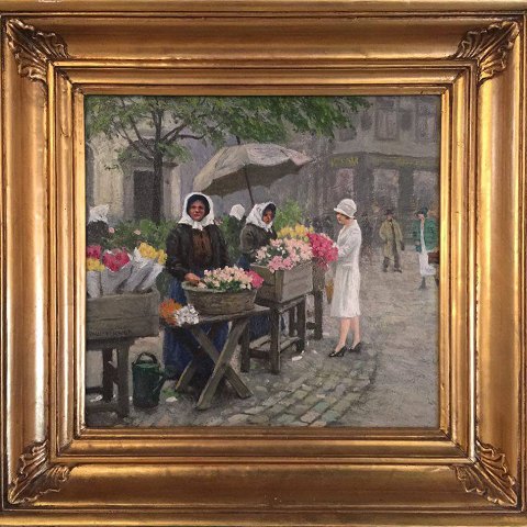 Paul Fischer, blomstersælgerne på Højbro Plads