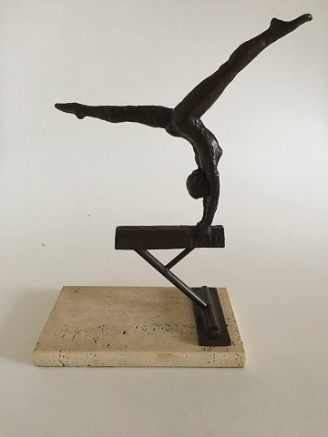 Royal Copenhagen S. G-Kelsey Bronze Figurine of Girl doing gymnastics