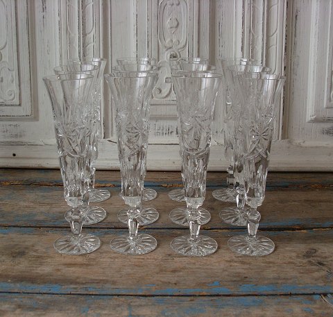 Smukke krystal champagneglas 12 stk.