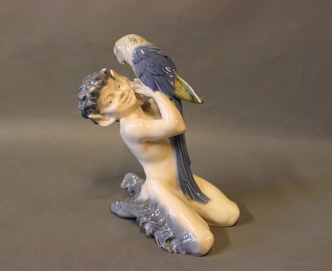 Porcelain figurine, Faun with parrot, no.: 752.
Great condition

