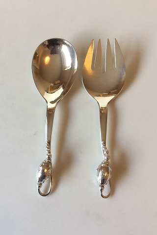 Georg Jensen Sterling Sølv Magnolia No 84 Salatsæt No 103