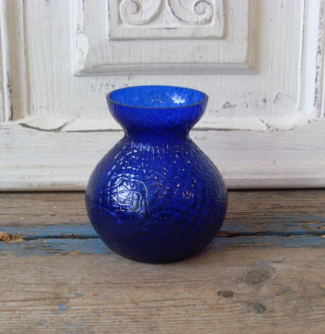 Blåt hyacintglas fra Fyens glasværk.