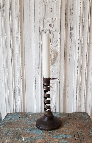 19th century spiral candlestick stage on wooden stand