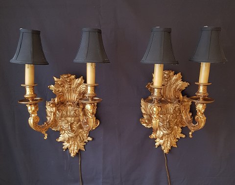 Par Napoleon III lampetter i lueforgyldt bronze