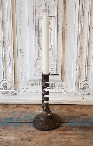 19th century French spiral candlestick on wooden foot