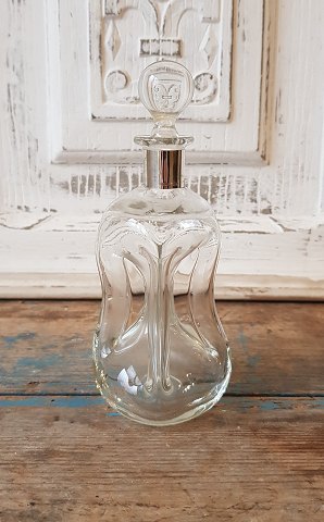 Holmegaard small bottle with silver collar by Bernhard Hertz - 16 cm.