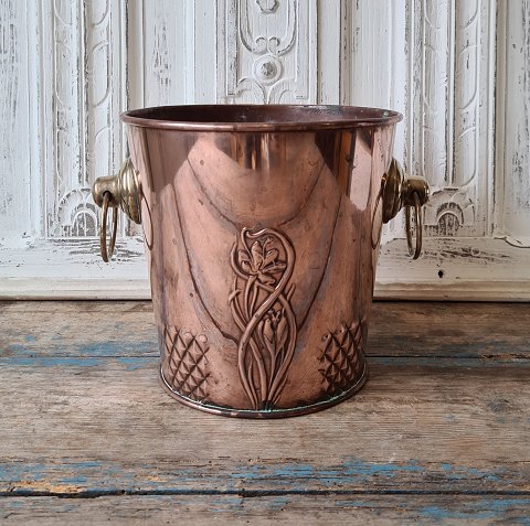 Art Nouveau copper champagne cooler