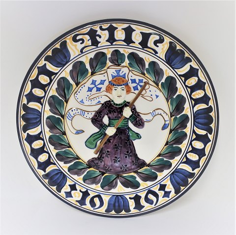 Aluminia. Large Christmas plate 1919. Model 1163/1046. Diameter 30 cm.