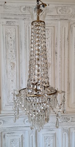 Large beautiful old crystal chandelier