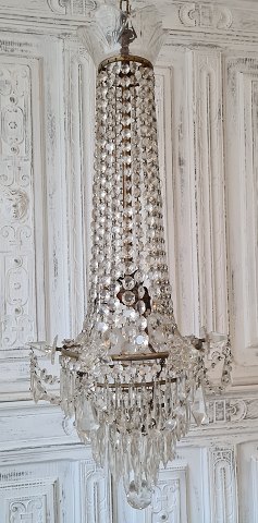 Large beautiful old crystal chandelier