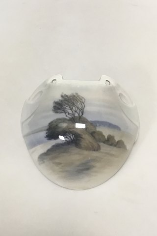 Bing Grondahl Art Nouveau Wall pocket vase with windy landscape.