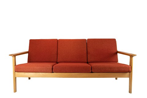 Three-seater sofa - Oak - Red wool fabric - Hans J. Wegner - Getama - 1960
Great condition
