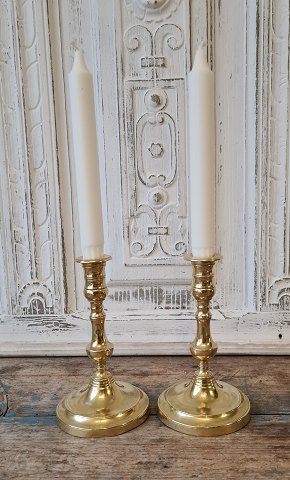 Pair of 1800s brass candlesticks