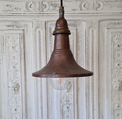 Copper pendant lamp - originally a street lamp from Copenhagen