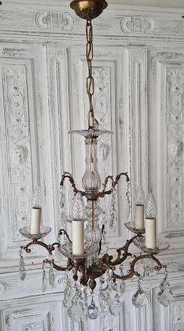Very beautiful 5-armed crystal chandelier