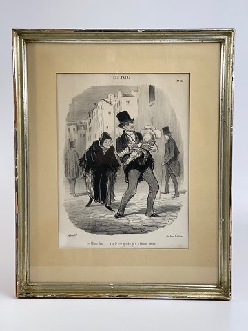 Print / lithograph by Honoré Daumier, printed by Chez Aubert, France in the 
1840s. From the series Les Papas.