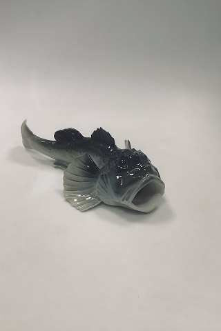 Stor Rørstrand Fisk Figur af Ulk Art Nouveau