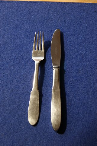 Georg Jensen Mitra dull Danish stainless steel flatware, settings dinner cutlery 
of 2 pieces