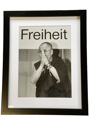 Original vintage photograph of the Dalai Lama / Tenzin Gyatso, head of the 
Tibetans. Photographer Ulrich Baumgarten, who took the picture on 7 May 1995