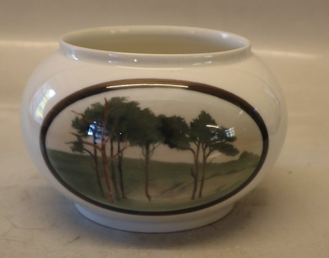 B&G Porcelain B&G 6714- 15 b Round vase 9.5 x 15 cm with landscape scenery 
decoration Signed AI 
