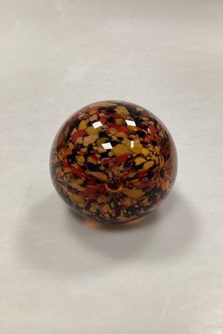 Orange Red Paper Weight in Glass