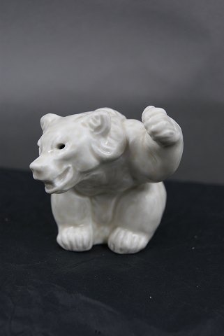 Royal Copenhagen Denmark stoneware Figurine 21433, bear sitting with lifted left 
paw