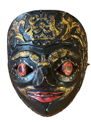 Indonesian Wayang Topeng theater mask / dance mask from Java or Bali, later part 
of the 20th century.