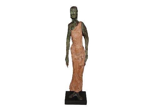 Jens Peter Kellermann
Høj skulptur af dame i bronze og træ