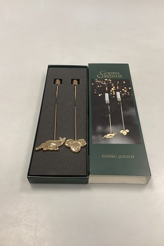 Georg Jensen Golden Christmas Lyseholder - Ræv og Hasselnød 2002