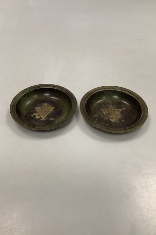 Pair of Bronze bowl with Scout motif Ildfast Denmark