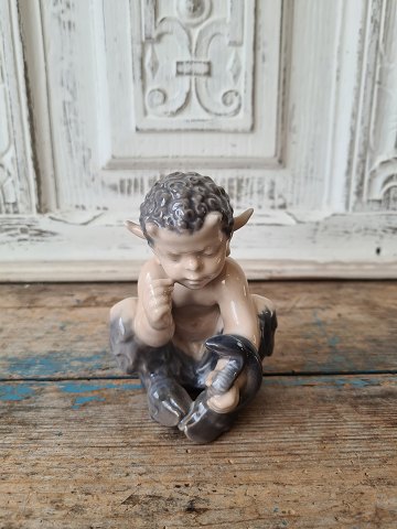 Royal Copenhagen figure - Faun with snake no. 1712