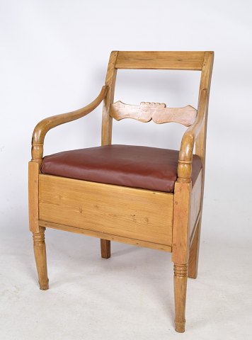Bonde stol - Fyrretræ - Brunt læder - 1840
Flot stand
