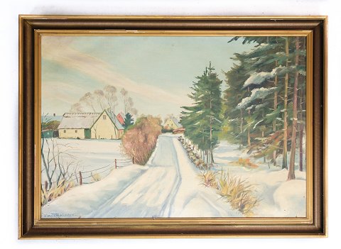 Painting - Canvas - Snow landscape - 1930
Great condition
