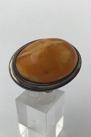 Sterling Silver Ring with Amber
