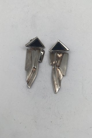 Lapponia Sterling Silver / Enamel Earrings (Studs) Björn Weckström