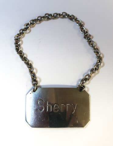 Silver wine label (925). Sherry. Width 4 cm.