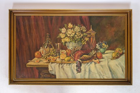 Oil painting - canvas - fruits and pheasant - 1930
Great condition
