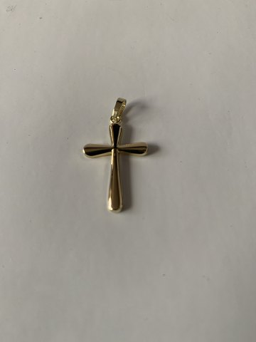 Gold cross 14 carat gold, stamped 585 MSS, beautiful pendant.