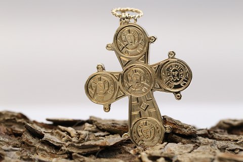 Large and iconic Daymark cross in 14 carat gold, very nice and detailed. Stamped 
585
SOLD