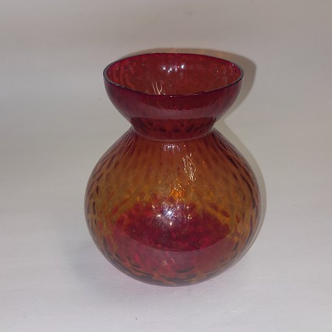 Rødt hyacintglas vase fra Fyens Glasværk