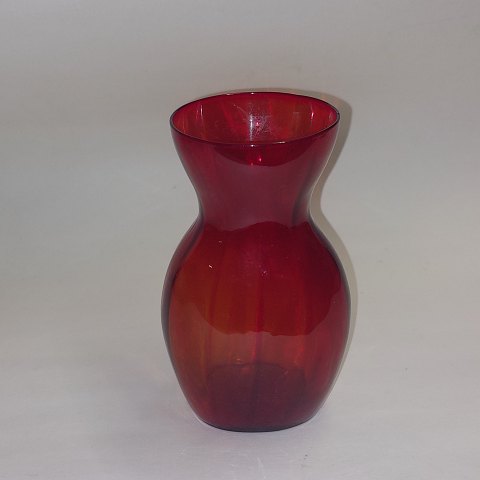 Rødt hyacintglas vase fra Kastrup Glasværk