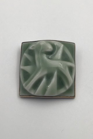 Royal Copenhagen / Dragsted  Porcelæn / Sterling Sølv Jais Nielsen Broche