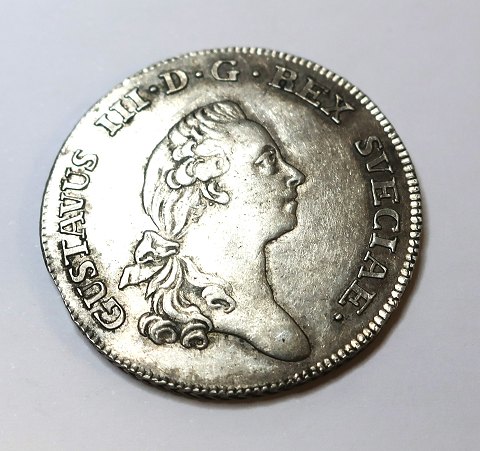 Schweden. Gustav III. Silberner 1/3 Rigsdaler von 1779.