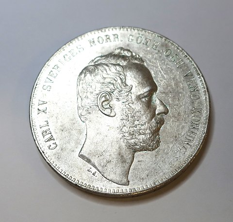 Schweden. Karl XV. Silber 4 Rigsdaler Riksmynt von 1862.